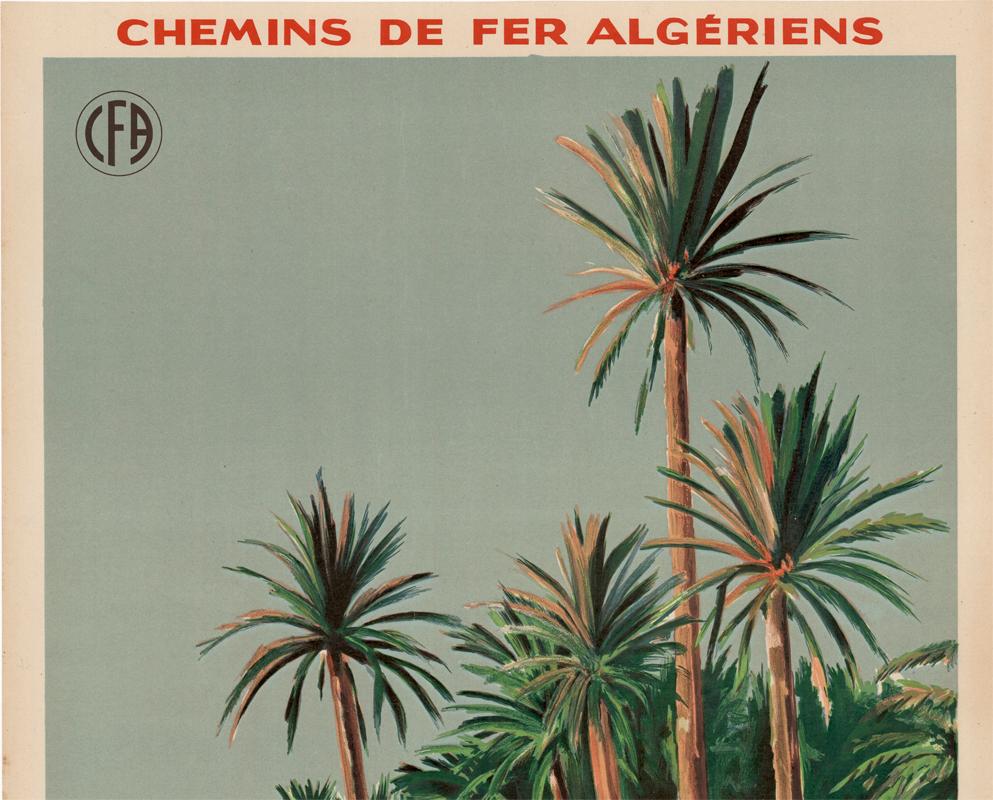 El Kanta Chemins de fer Algeriens original vintage lithograph poster - Conceptual Print by Emile Bon