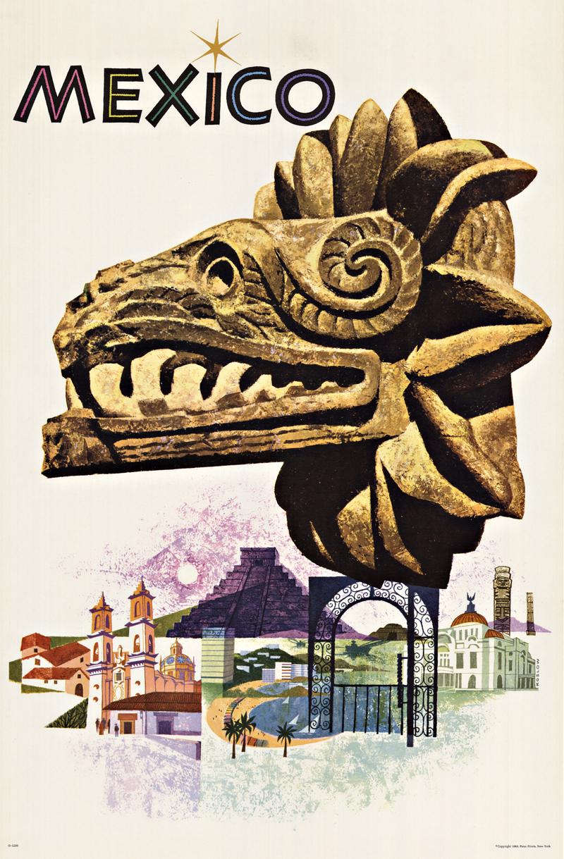 Howard Koslow Print - Mexico, original vintage travel poster