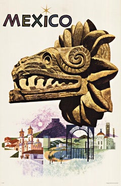 Mexique:: affiche de voyage vintage originale