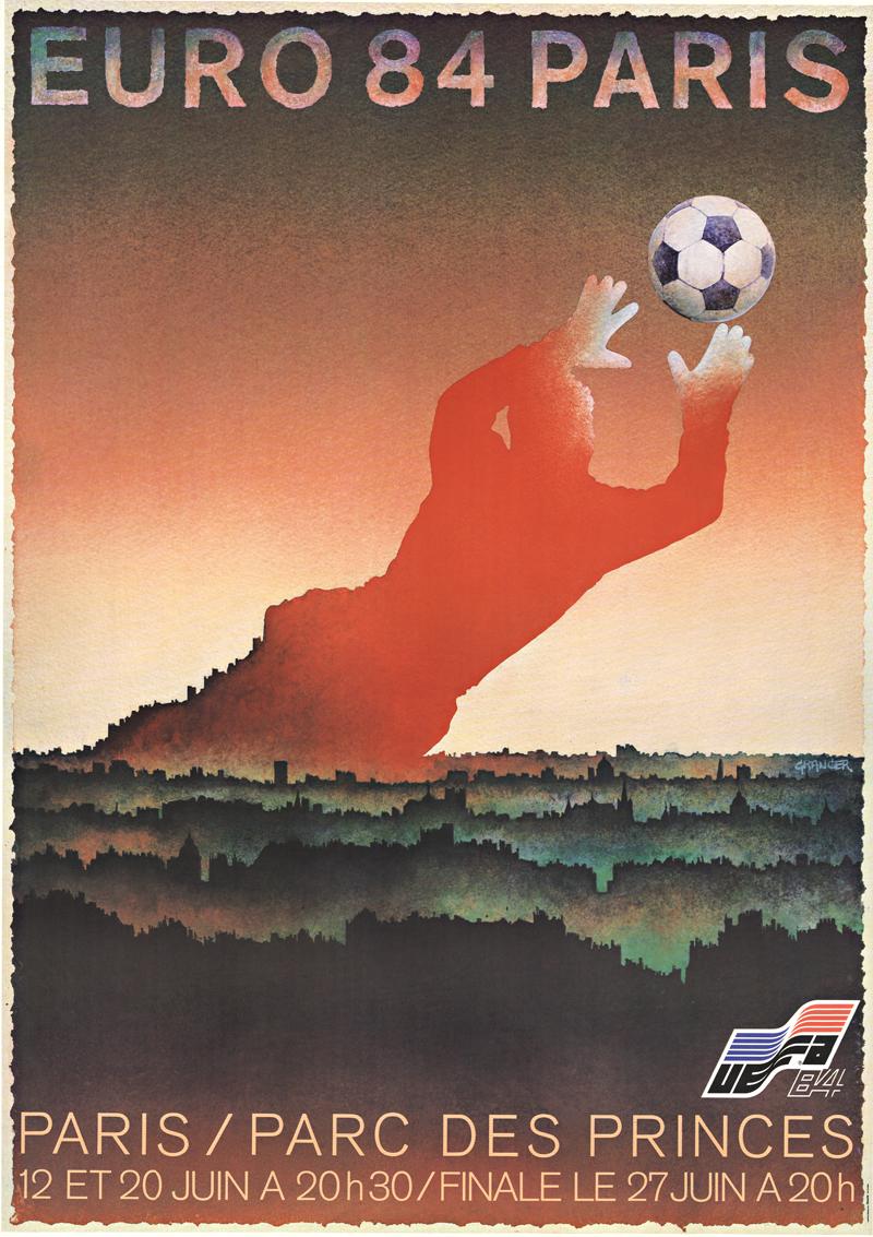 Michel Granger Print - Euro 84 Paris original World Cup French vintage poster