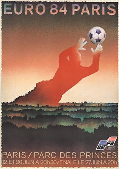 Euro 84 Paris - Affiche vintage originale de la Coupe du monde en France