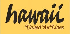 Affiche vintage originale des compagnies aériennes hawaïennes United Air Lines