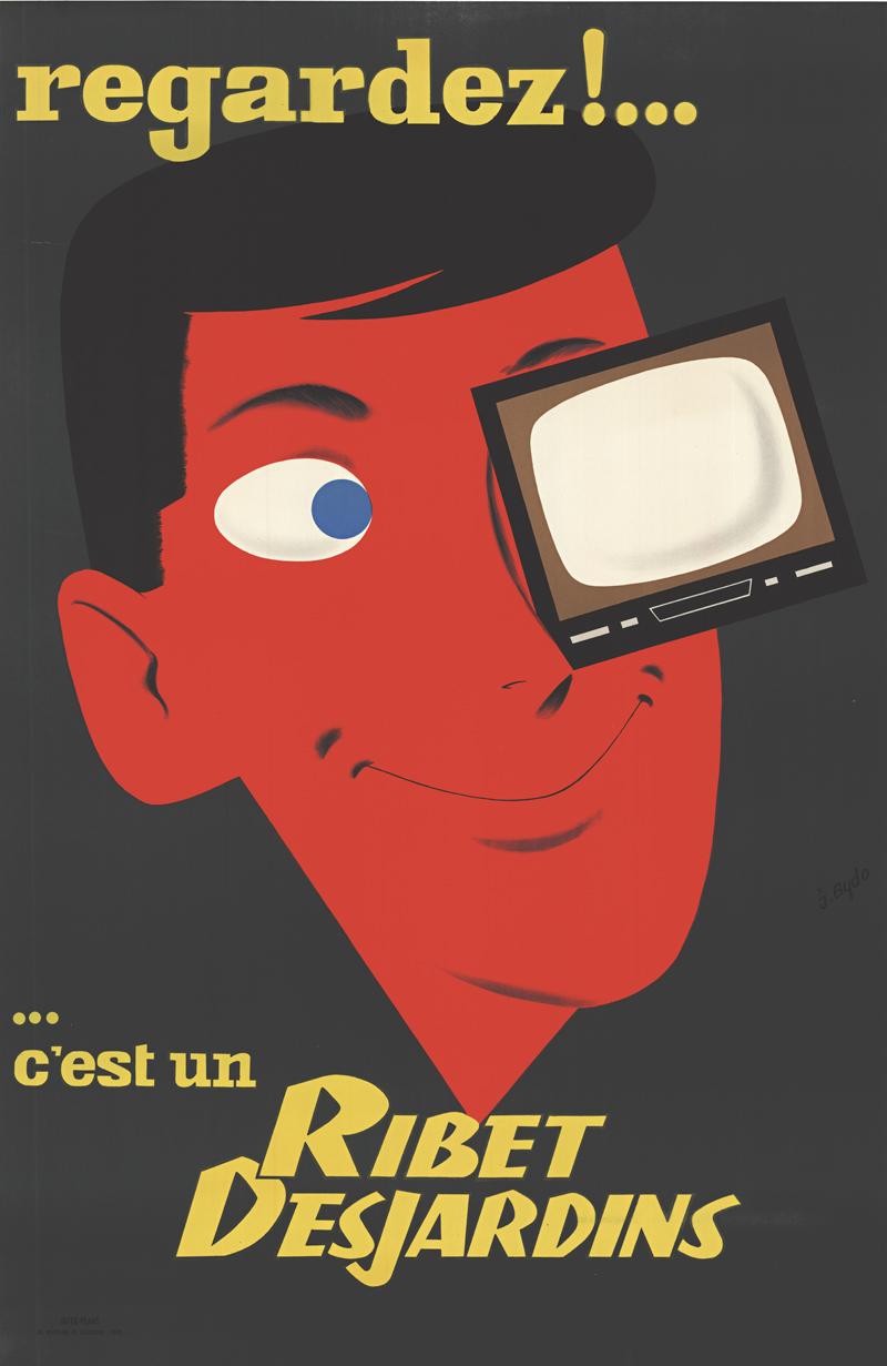 Ribert Desjardiin original French television vintage lithograph poster