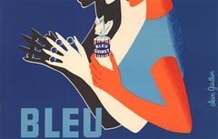 Bleu Guimet original vintage French poster