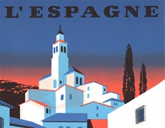 L'Espagne Auto Couchette original vintage travel poster