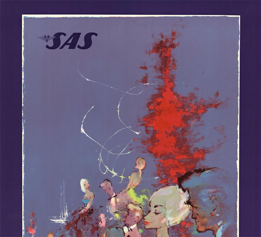 Pleasant Scandinavia SAS original vintage travel poster  - Print by Otto Nielsen