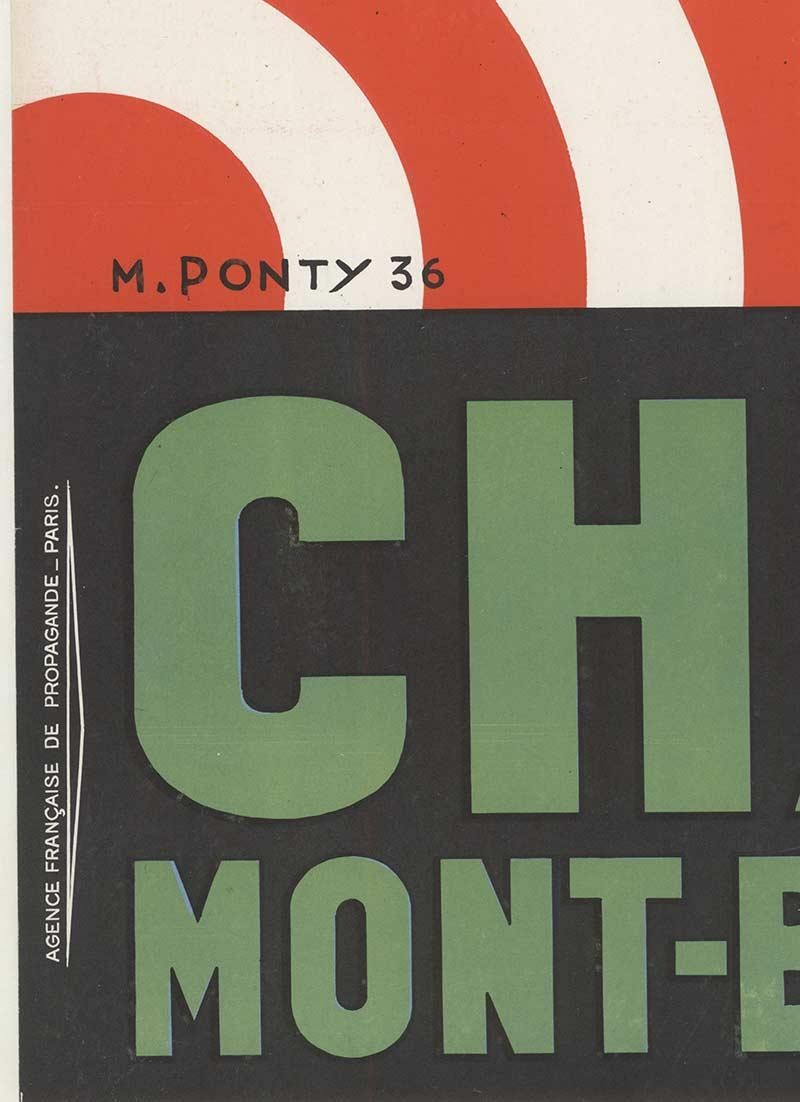 Chamonix Mont-Blanc Vintage-Reiseplakat, Original – Print von Max Ponty