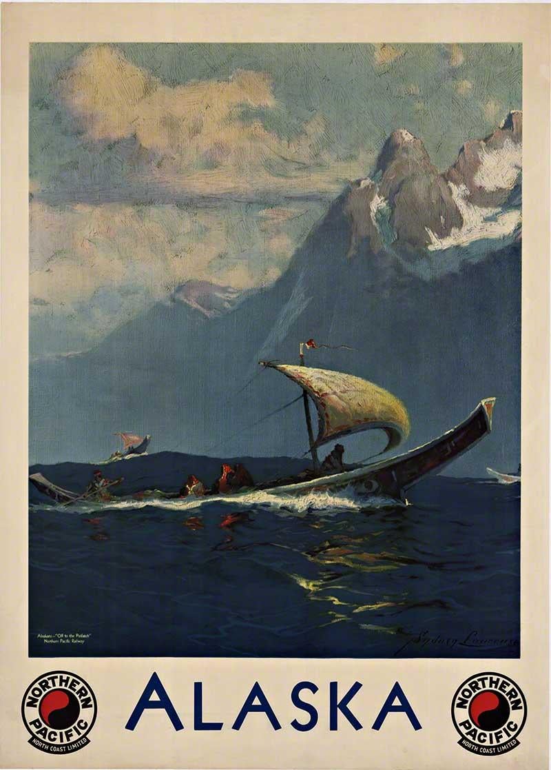 Sidney Lawrence Print - Alaska Northern Pacific North Coast Limited original vintage travel poster