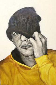Eyes That Do Not See, oil painting, Realist Style of young Cuban
