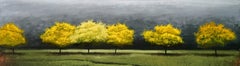 The Yellow Trees in the Valley, Tonalism, fiery landscape, Utah artist