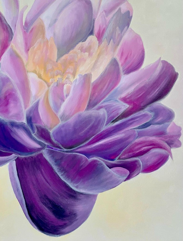 Debbie Pakzaban Peony, floral painting, Realism, Texas artist For