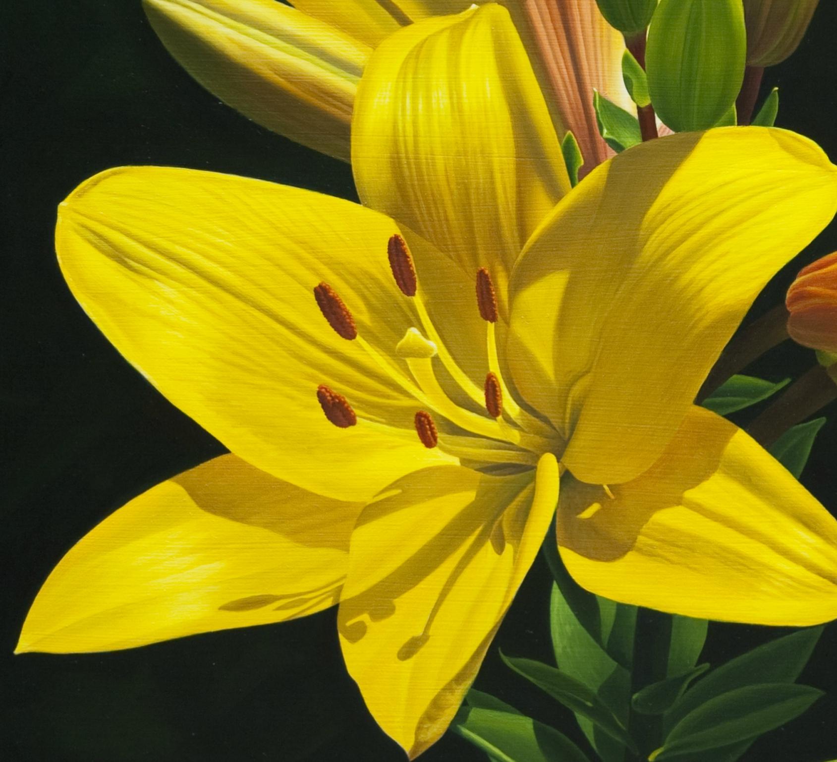 Her Majesties Lilies American Realist painter, floral painting, Representational - Painting by Gary Hernandez