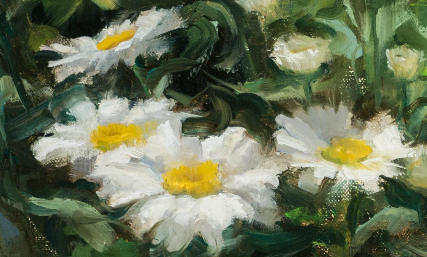 Summer Daisies, floral paintings, S.W. Art 21 under 31  artist, Representational - Painting by Jared Brady