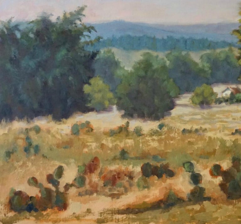 On Comanche Hills Ranch, Texas landscape, oil painting,  Texas Hill Country  - Impressionist Painting by Judy Elias