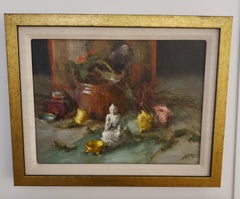 Asian Mud  Man w/ Copper Bowl, American Impressionism, New Mexico, Classical Art