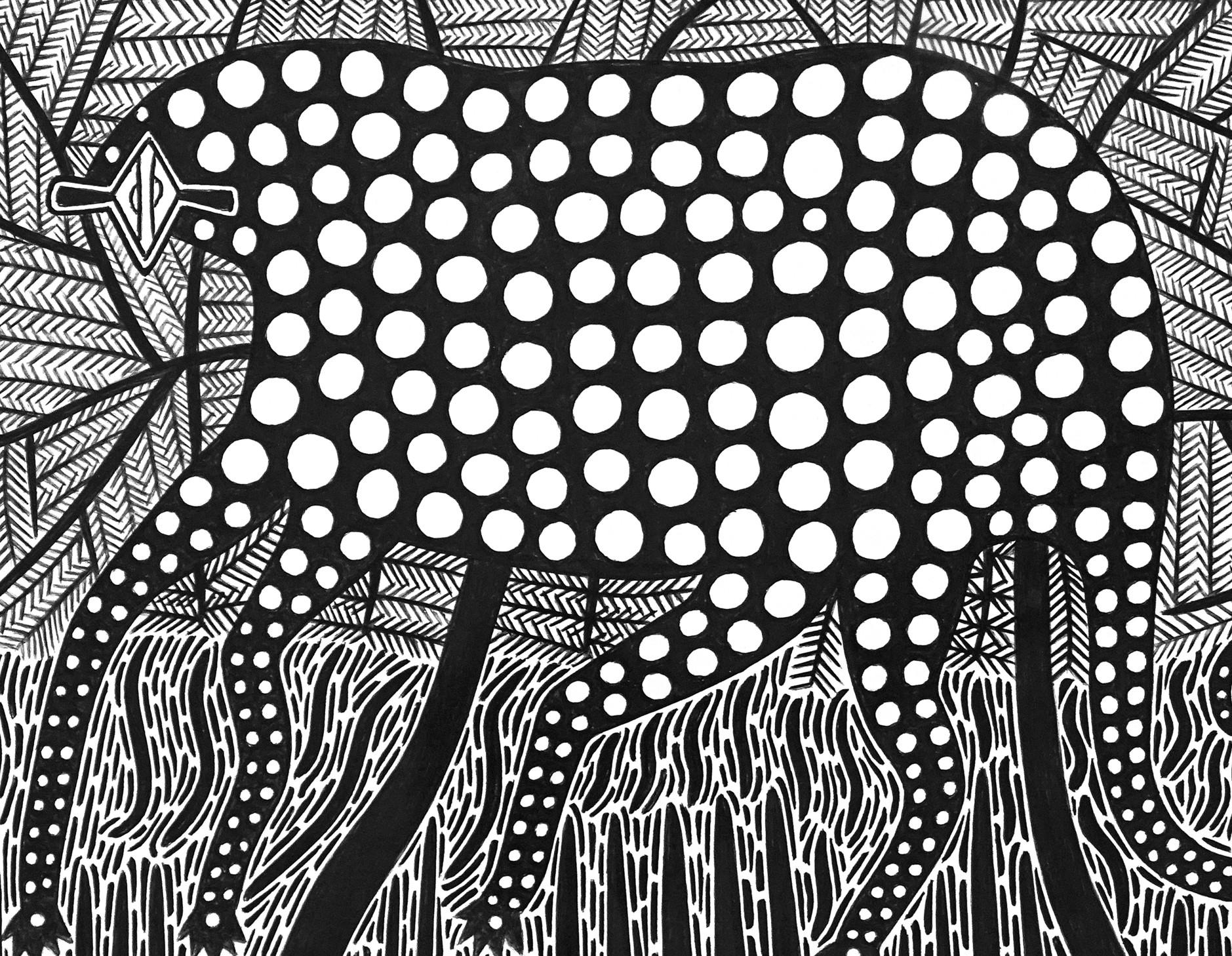 Dibujos paraguayos en tinta del Chaco #2 Papel Tinta Indígena Esteban Klassen en venta 3