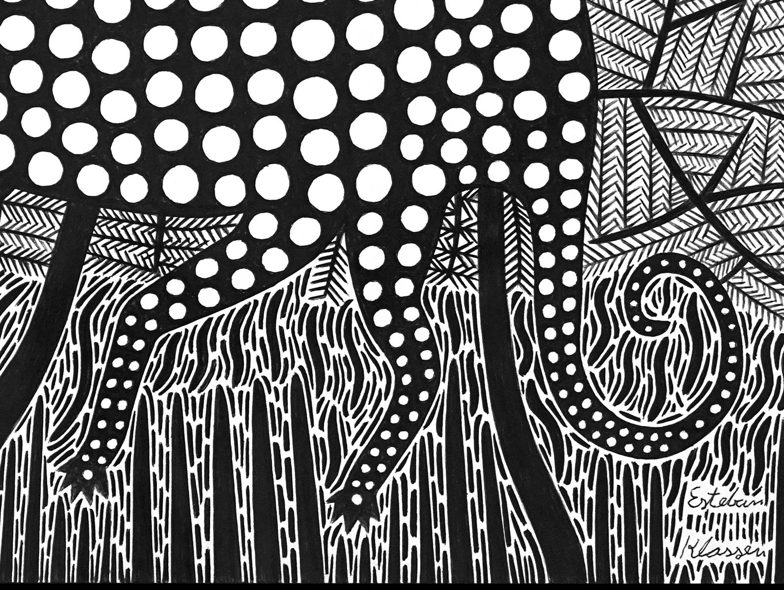 Dibujos paraguayos en tinta del Chaco #2 Papel Tinta Indígena Esteban Klassen en venta 5