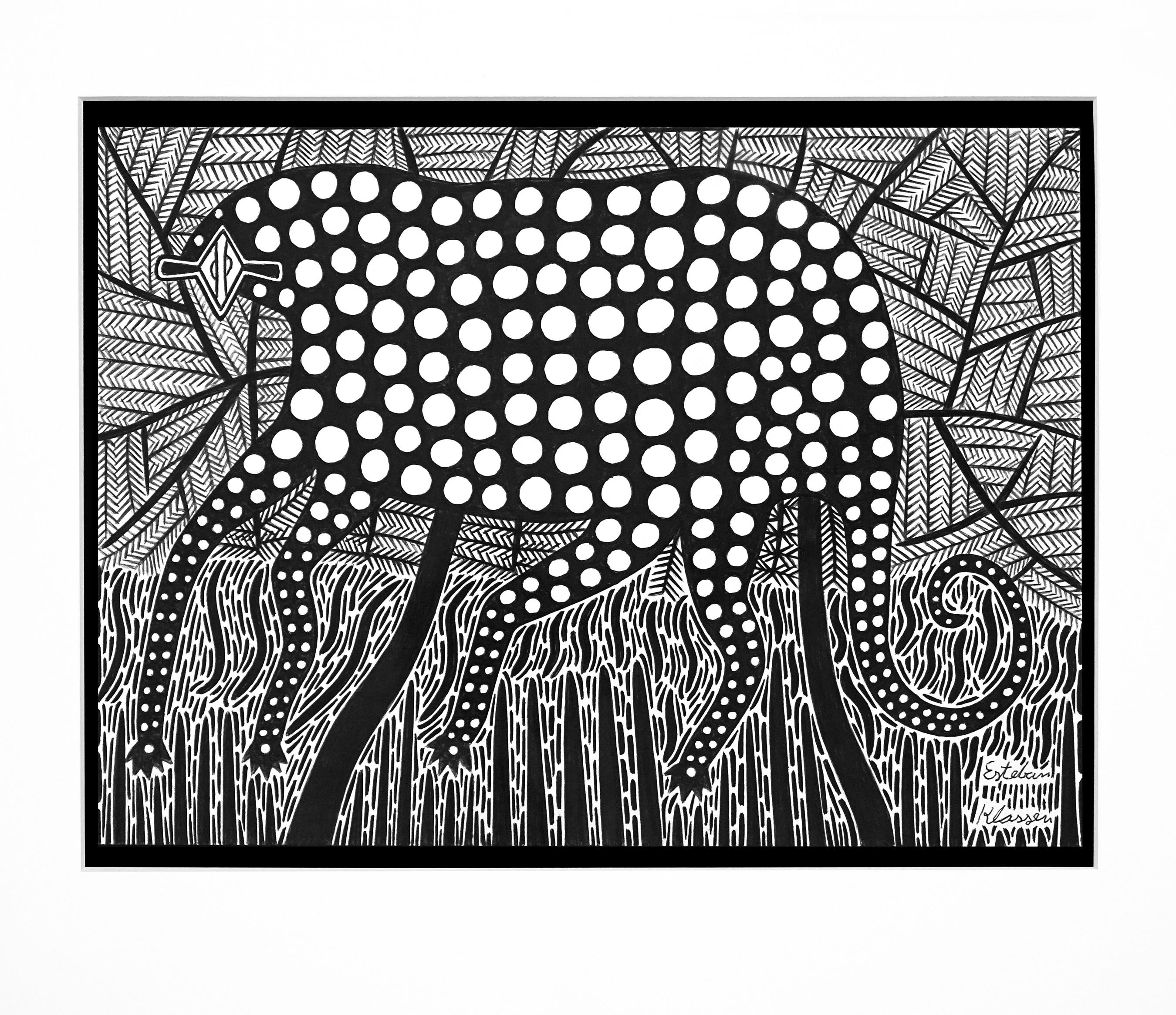 Dibujos paraguayos en tinta del Chaco #2 Papel Tinta Indígena Esteban Klassen en venta 1