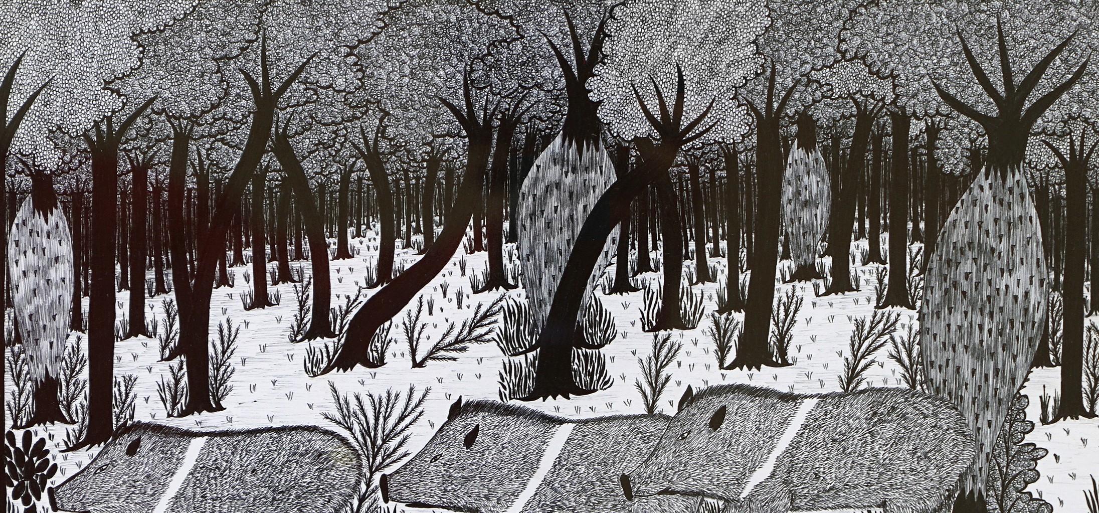 Dessins d'encre du Chaco #14 indigène Sebastian Alvarez en vente 5