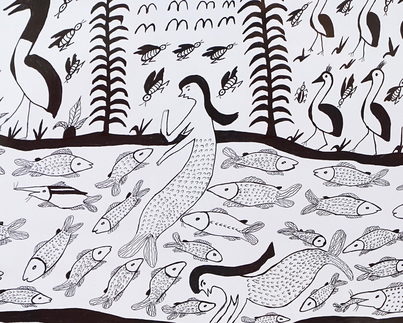 Dibujos en tinta paraguaya del Chaco #15 Papel Indígena Jorge Calrema en venta 5