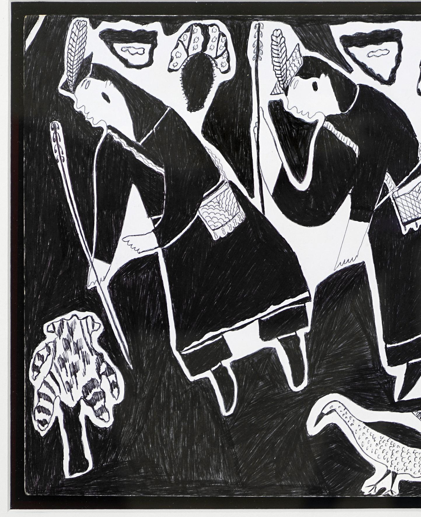 Disegni a inchiostro paraguaiano dal Chaco #16 Carta Indigena Osvaldo Pitoe in vendita 4