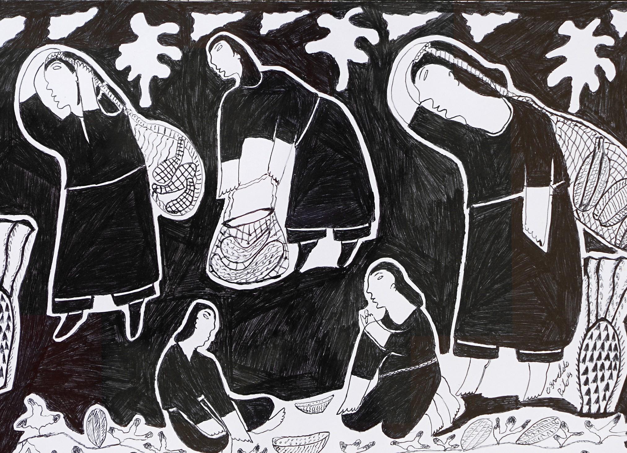 Paraguayan Ink Drawings from the Chaco #17 Paper Indigenous Osvaldo Pitoe For Sale 5