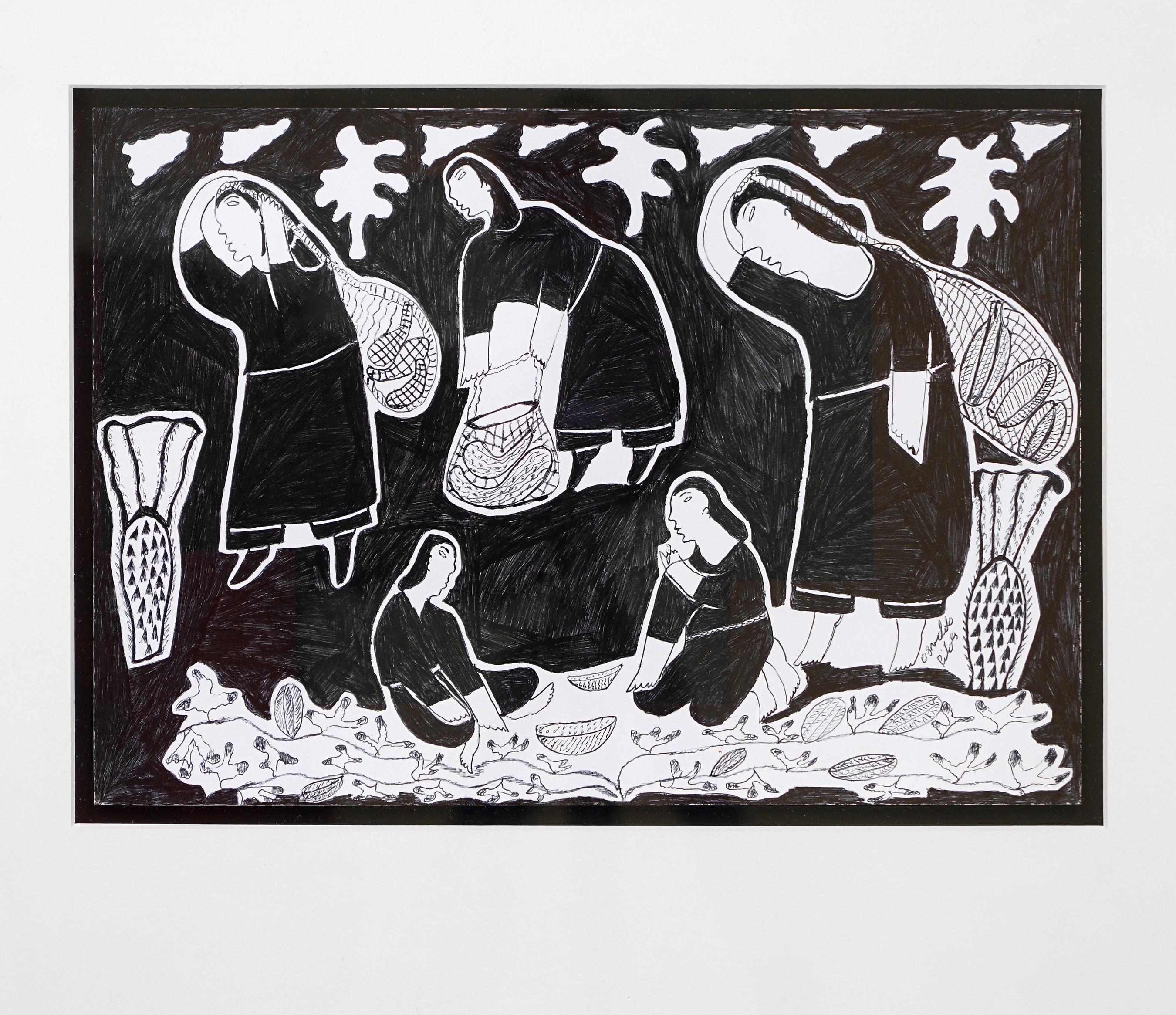 Paraguayan Ink Drawings from the Chaco #17 Paper Indigenous Osvaldo Pitoe For Sale 6
