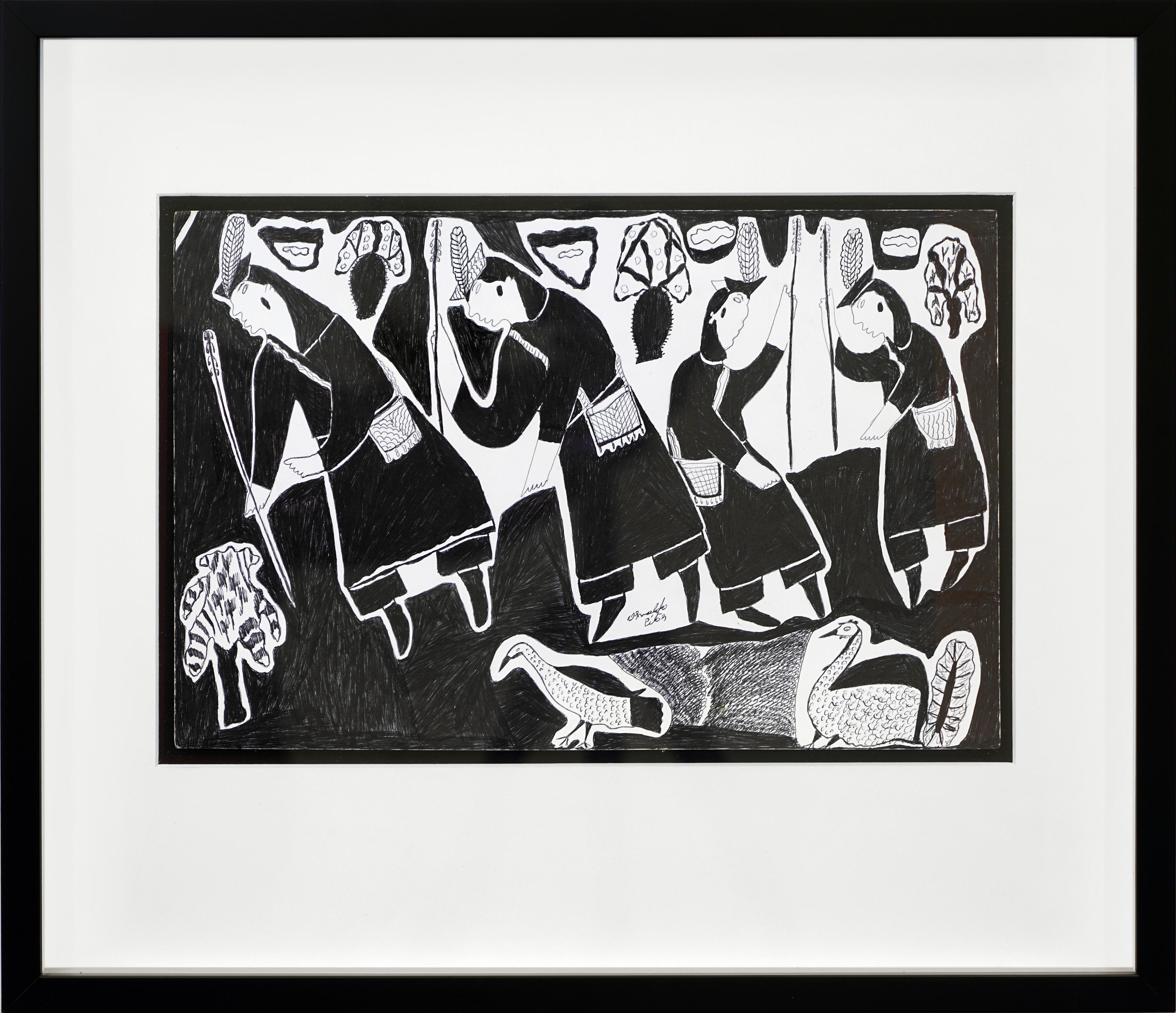 Dessins d'encre du Chaco #20 indigène Sebastian Alvarez en vente 8