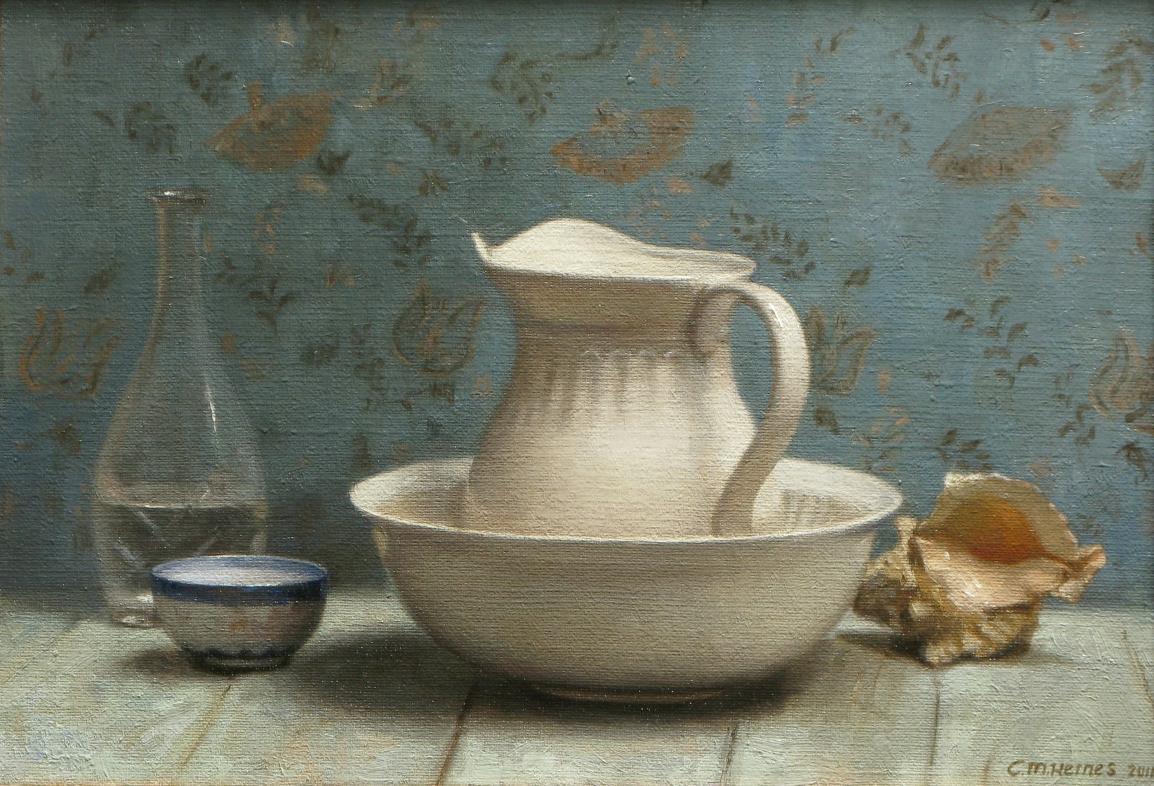 Cornelia Hernes Still-Life Painting - The Feel of Water, oil painting, in the style of Classical Realism 