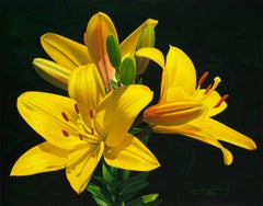 Her Majesties Lilies American Realist painter, floral painting, Representational
