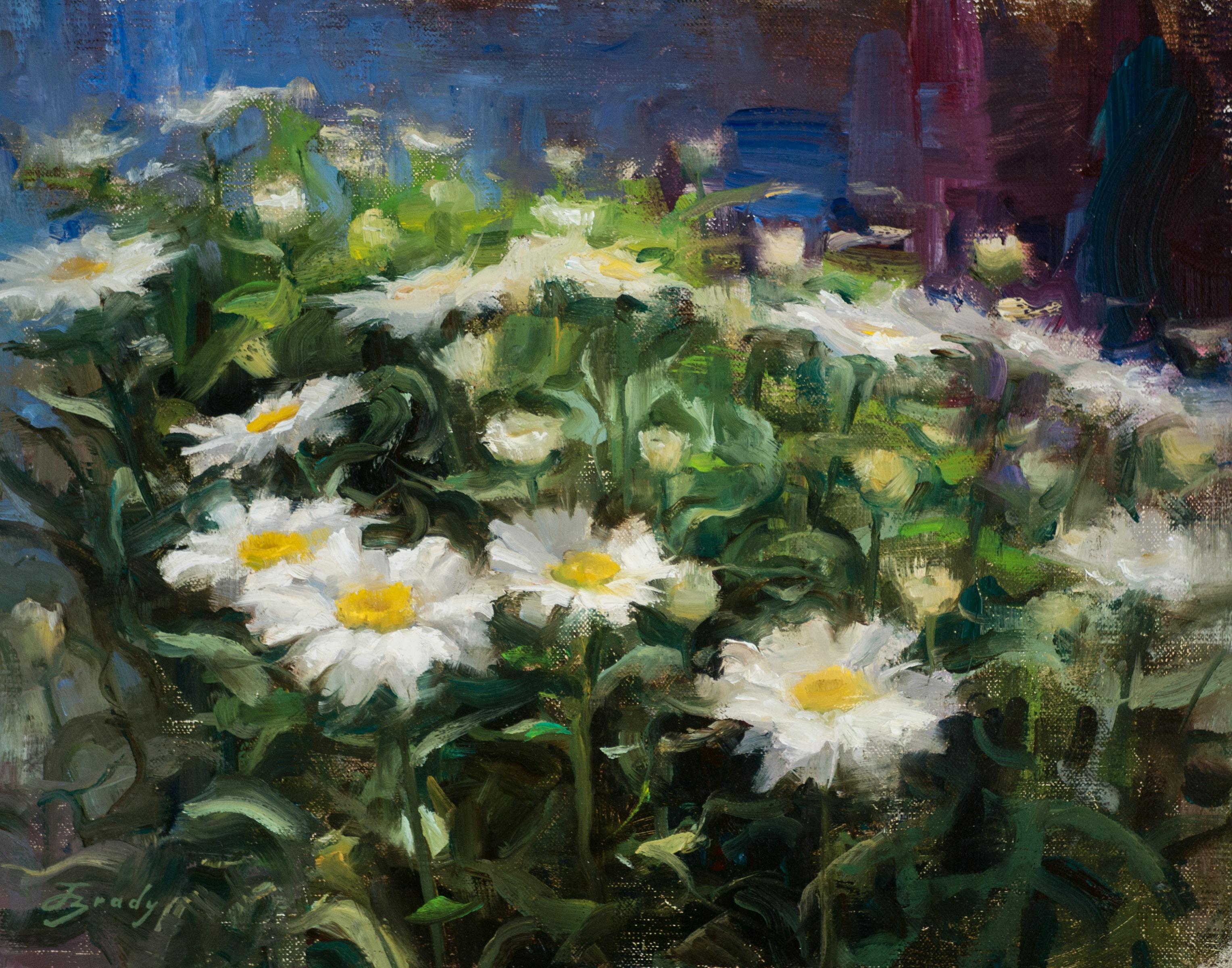Jared Brady Still-Life Painting - Summer Daisies, floral paintings, S.W. Art 21 under 31  artist, Representational