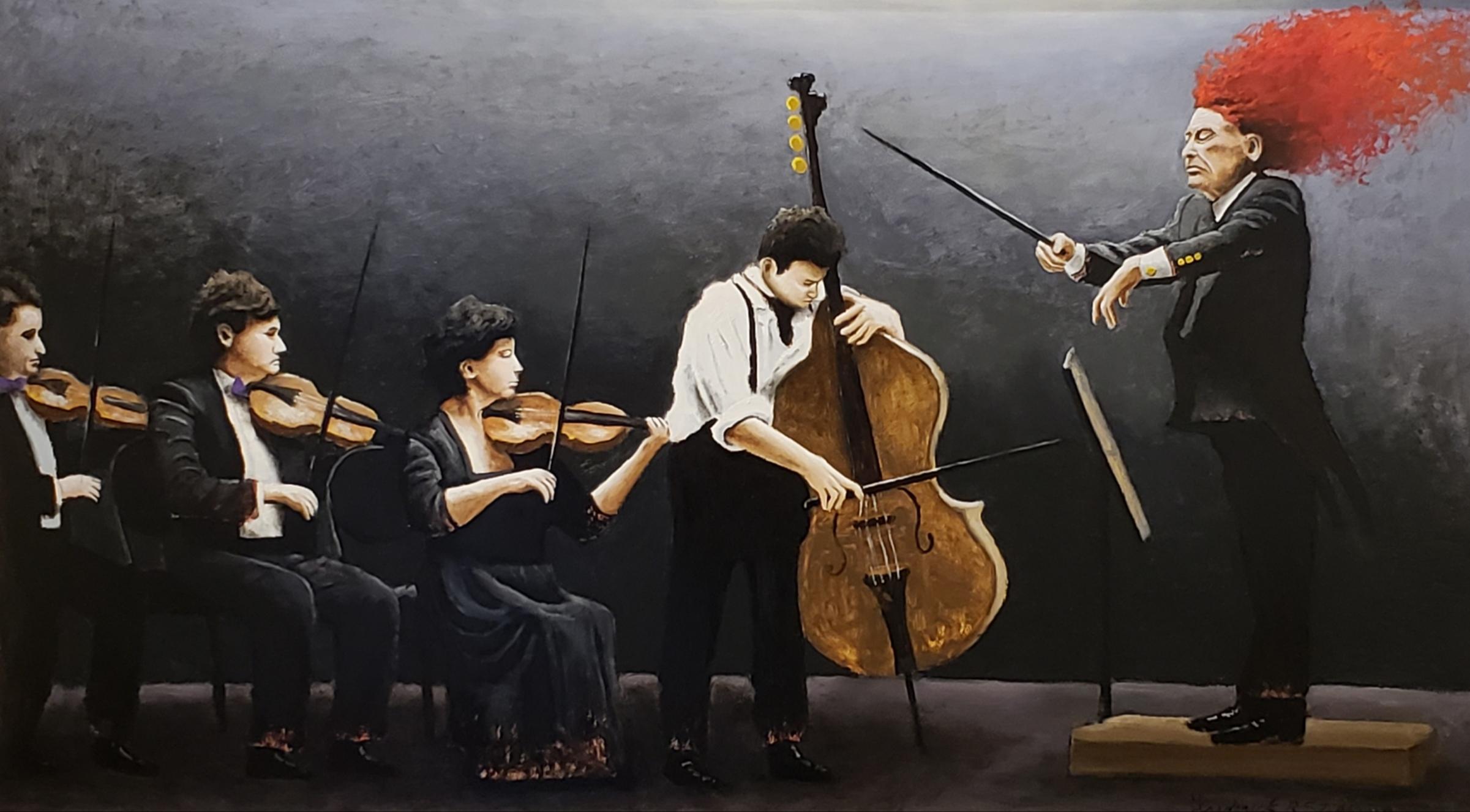 Fredrick Stephens Figurative Painting -  The Orchestra , Tonalism, , Utah artist, figurative art