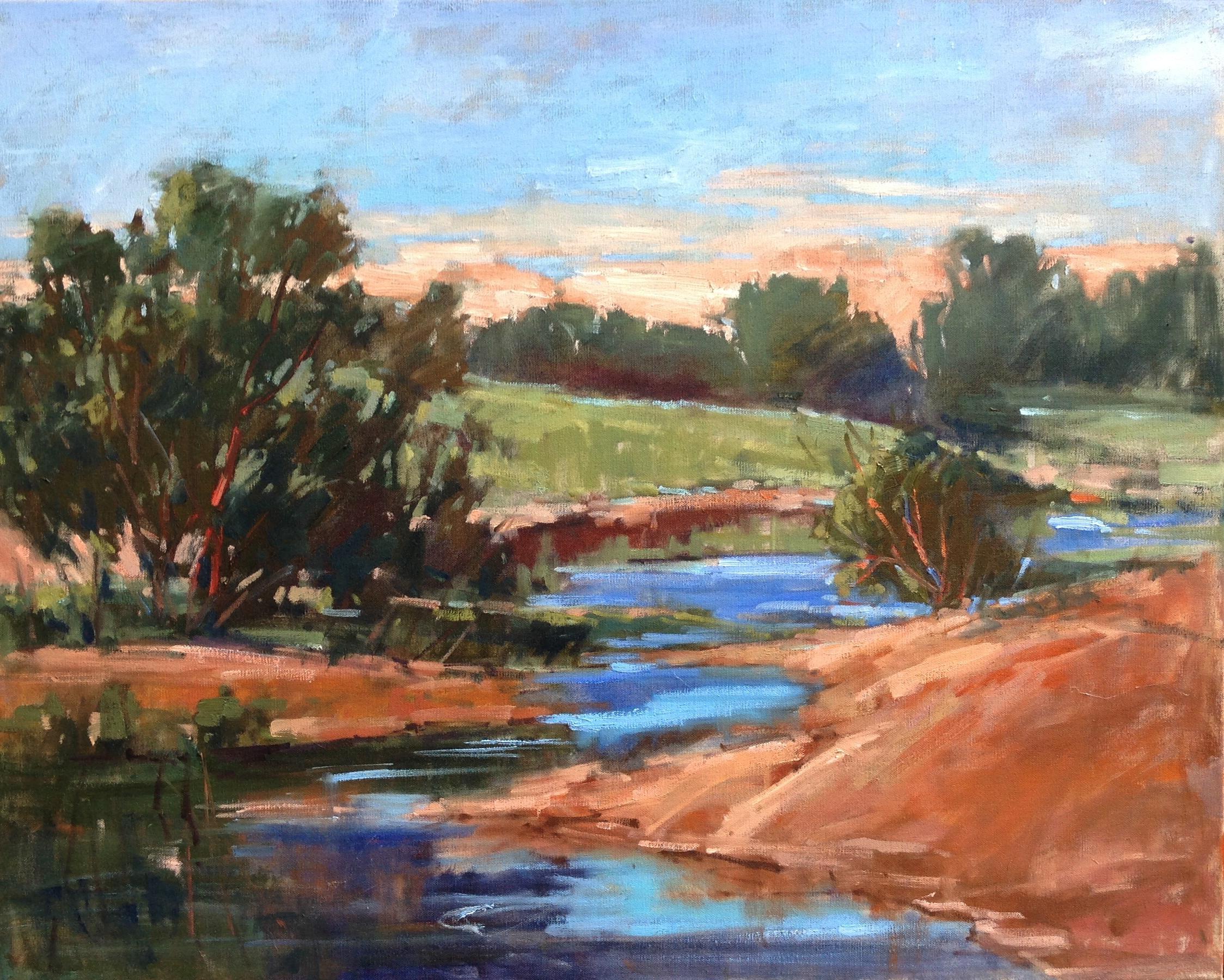 LaNell Arndt Landscape Painting - Quiet Place , oil painting, American Expressionism style , Texas Artist,