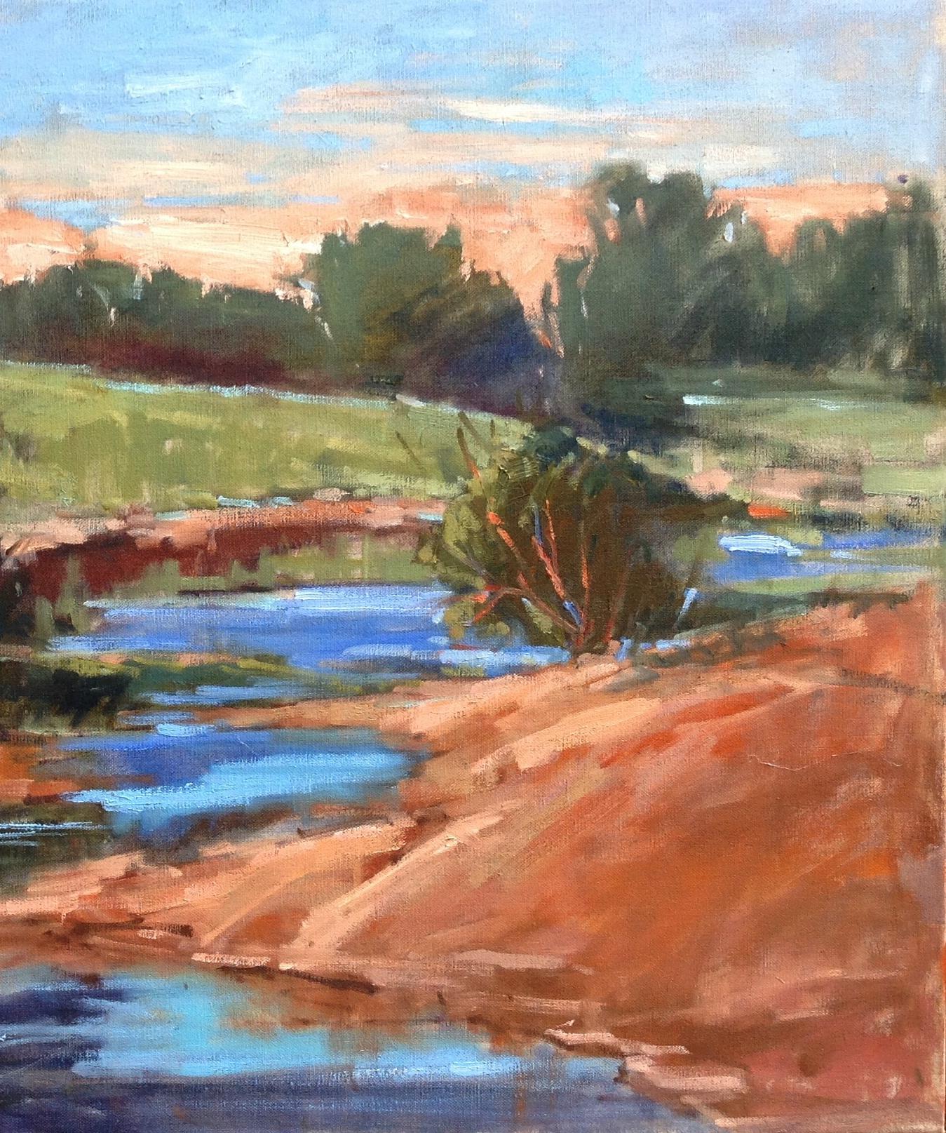 Quiet Place , oil painting, American Expressionism style , Texas Artist, - Painting by LaNell Arndt