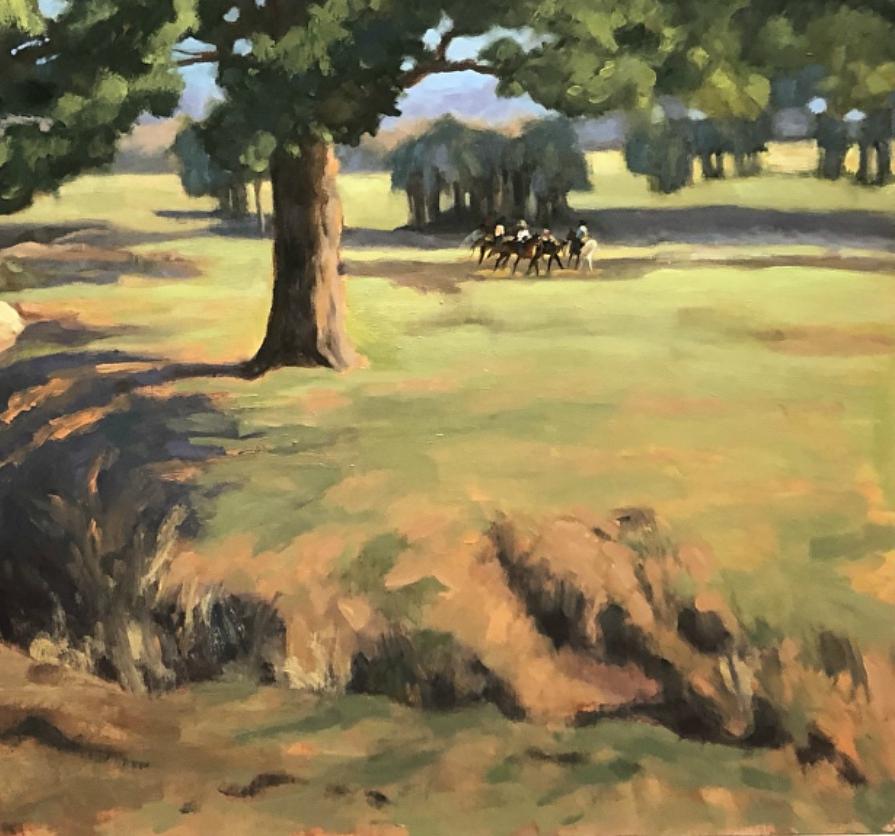 Morning Ride , Texas landscape, oil painting,  Texas Hill Country 