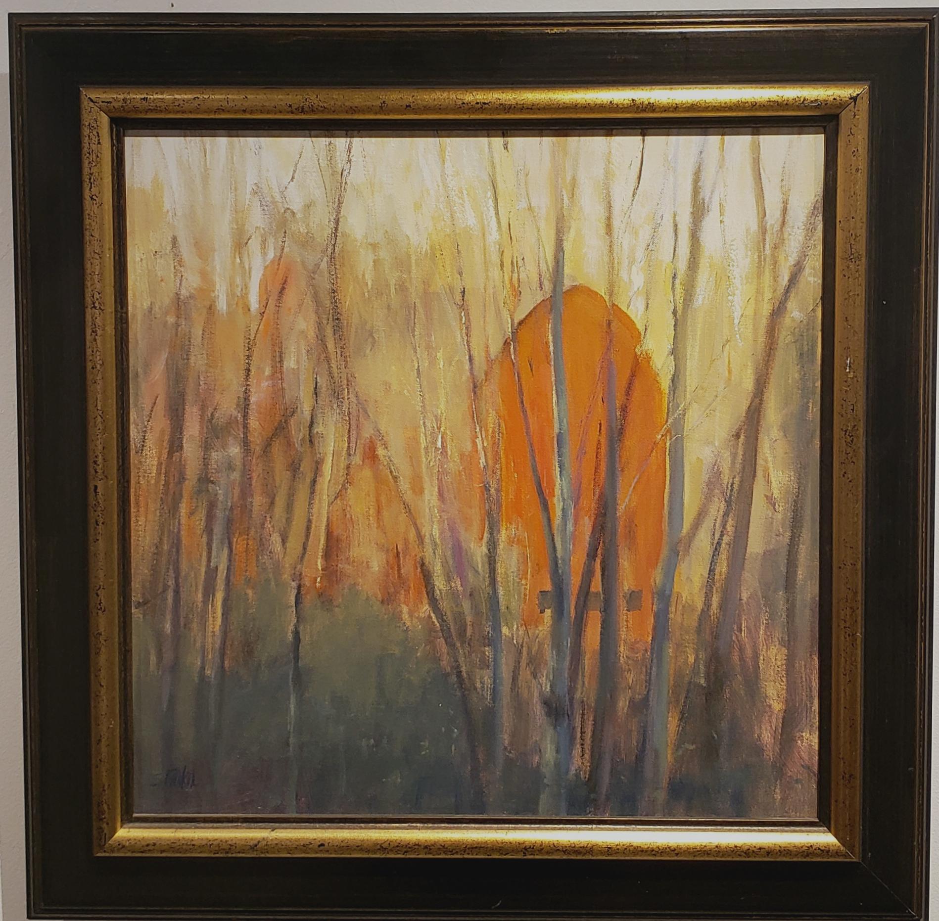 Granero Perdido, paisaje de Texas, pintura al óleo, estilo Impresionista Contemporáneo