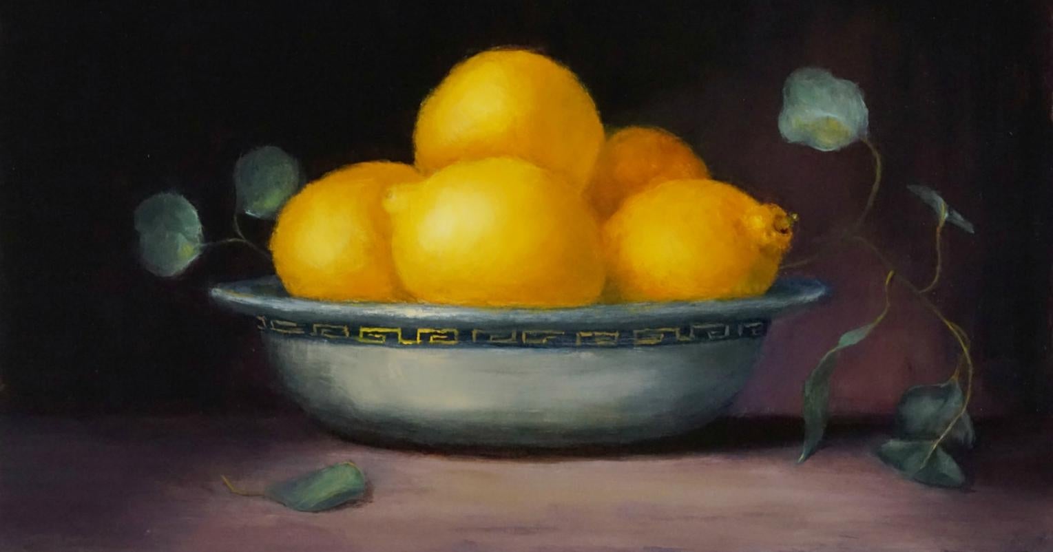 Bowl of Lemons watercolor painting