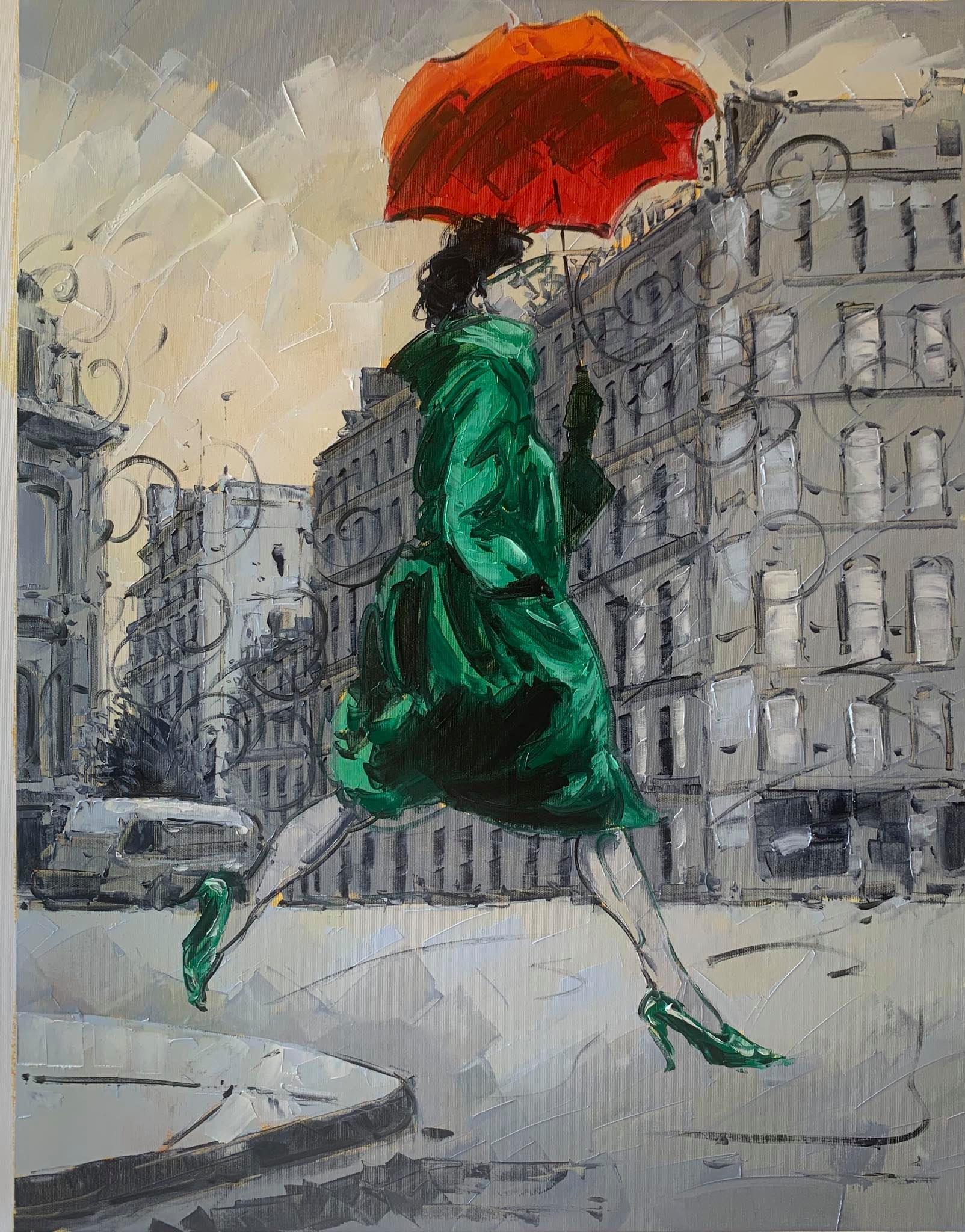 Cristian Mesa Velazquez Figurative Painting - Coco in Paris III. Impressionism Style, Cuban artist.European setting