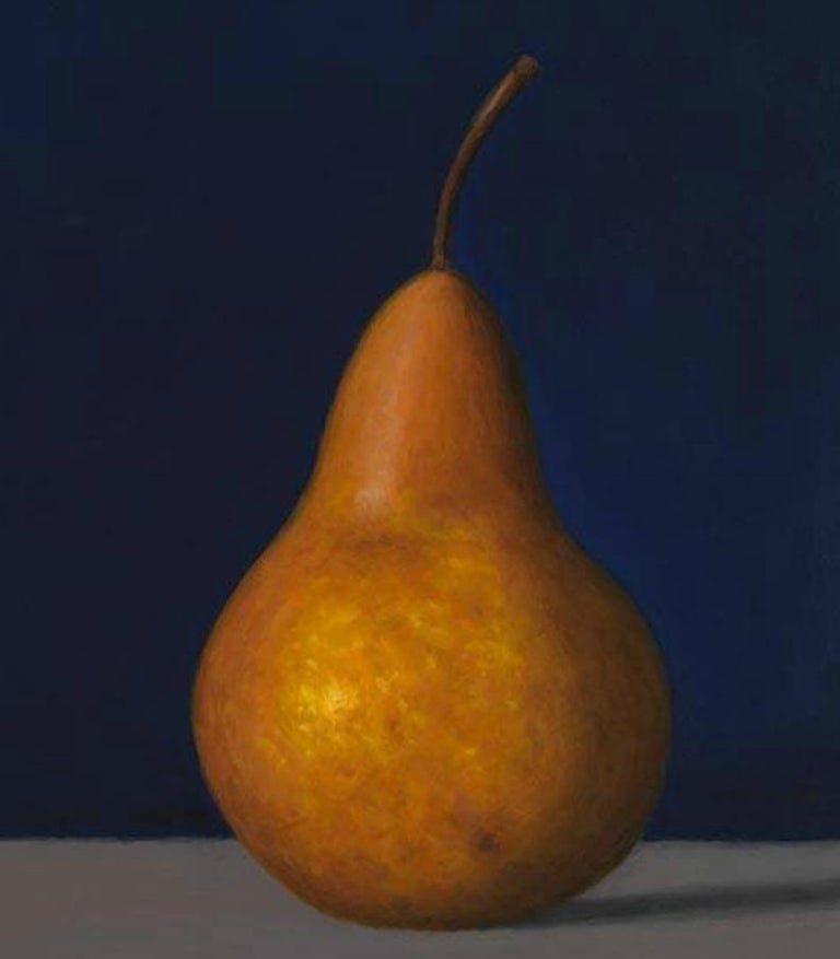  Bosc Pear, oil painting, American Realism, Still-life, small painting - Painting by David Harrison