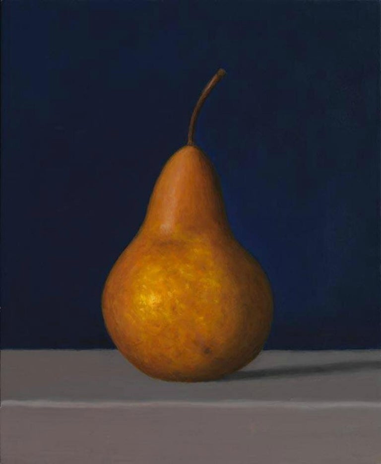  Bosc Pear, oil painting, American Realism, Still-life, small painting - Realist Painting by David Harrison