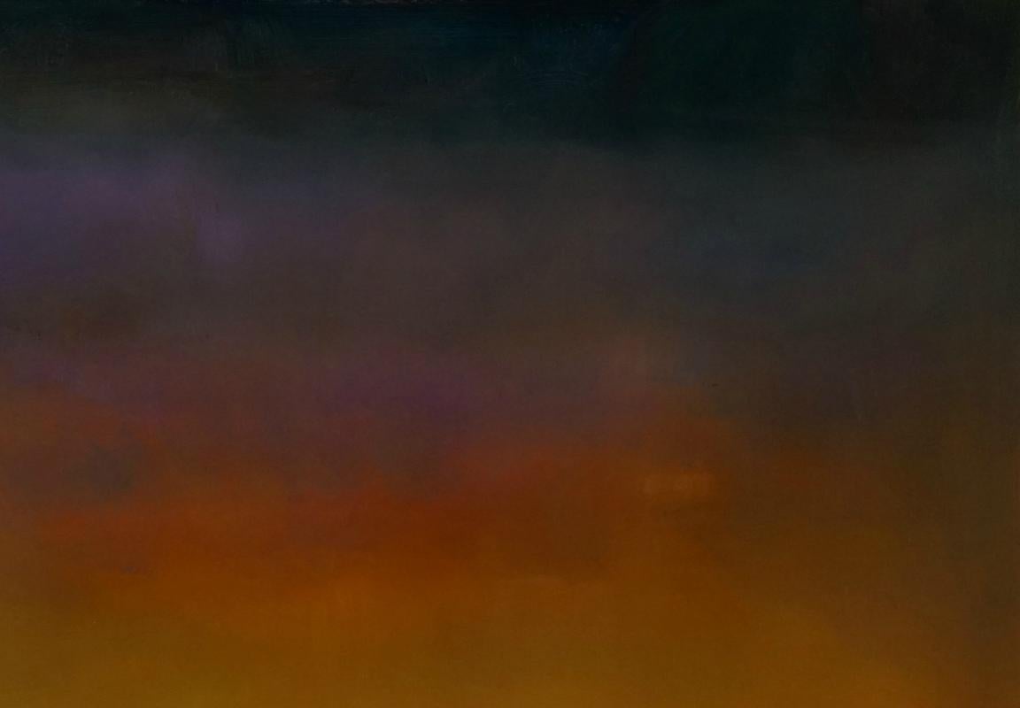 Dusk, abstract, Texas artist, mix of colors - Painting by Lindy Schillaci