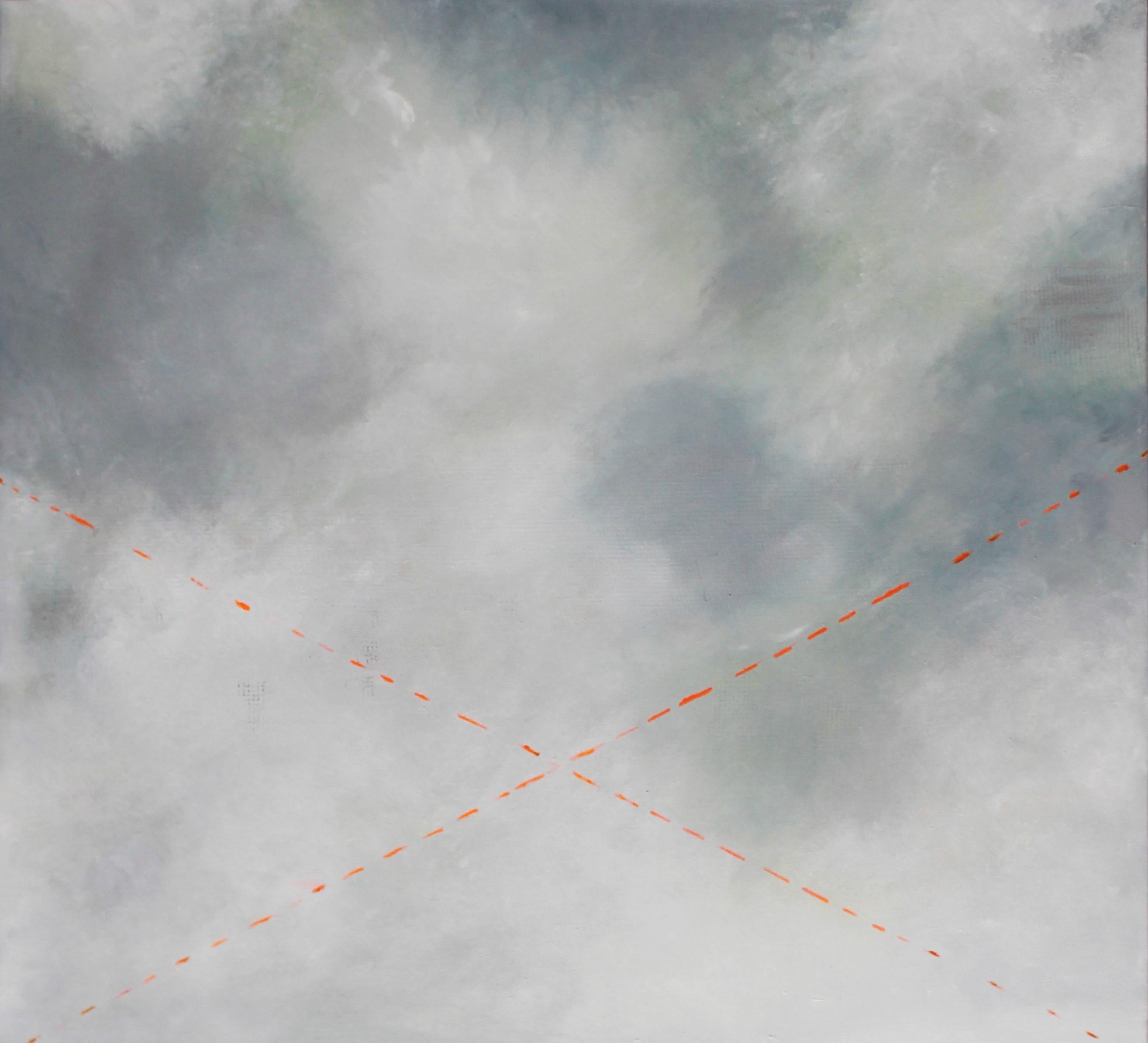  Danger , Art représentatif contemporain, Paysage, artiste canadien, - Painting de Marie Rioux