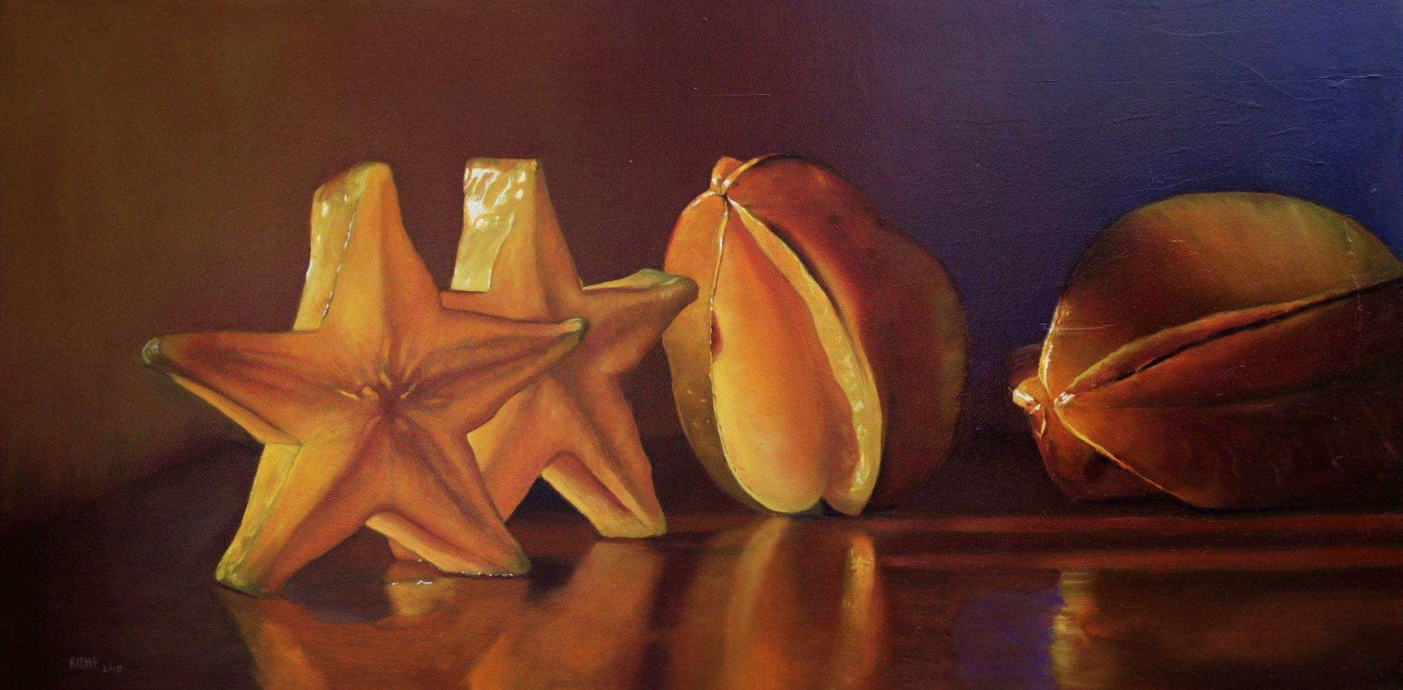 Scott Kiche Still-Life Painting - Starfruit , oil painting , still-life , Realism style, American Realist 