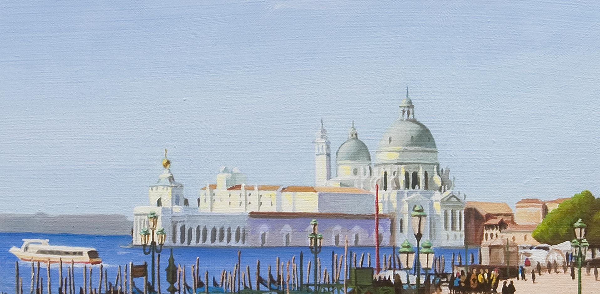 Venetian Holiday, American Realist, Representational, Landscape, Venice Italy - Painting by Gary Hernandez