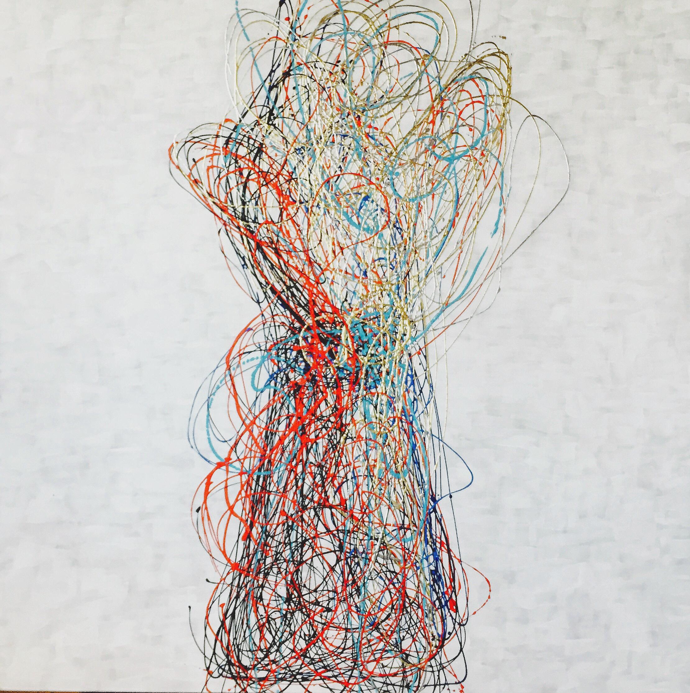 Abstract Painting di Michael O'Briant - Palloncino, Pittura astratta, Artista americano, Olio, tecnica mista