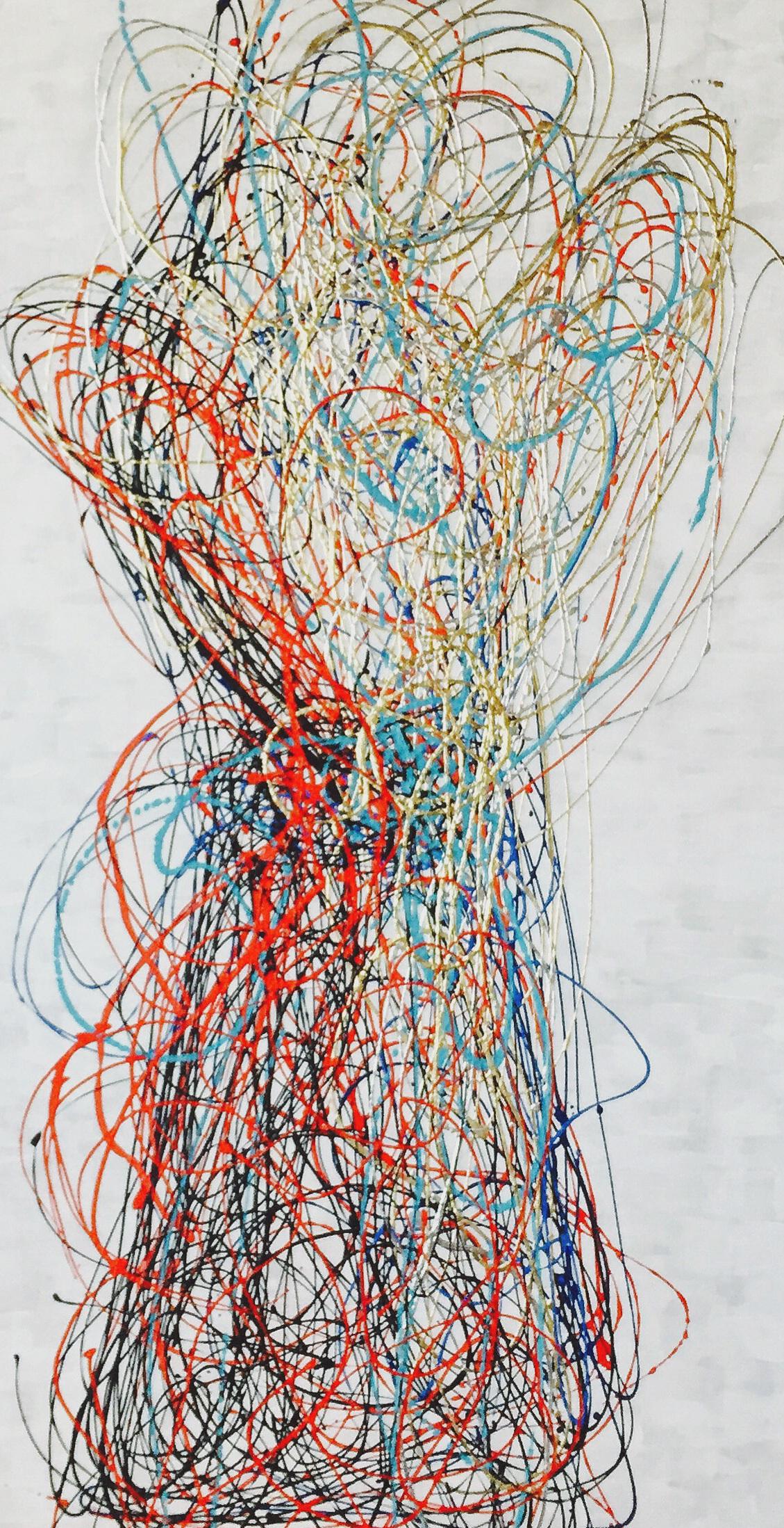 Palloncino, Pittura astratta, Artista americano, Olio, tecnica mista - Painting di Michael O'Briant