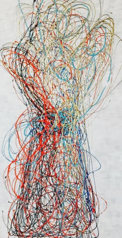 Balloon, Abstract Painting, American Artist, Oil, mixed media