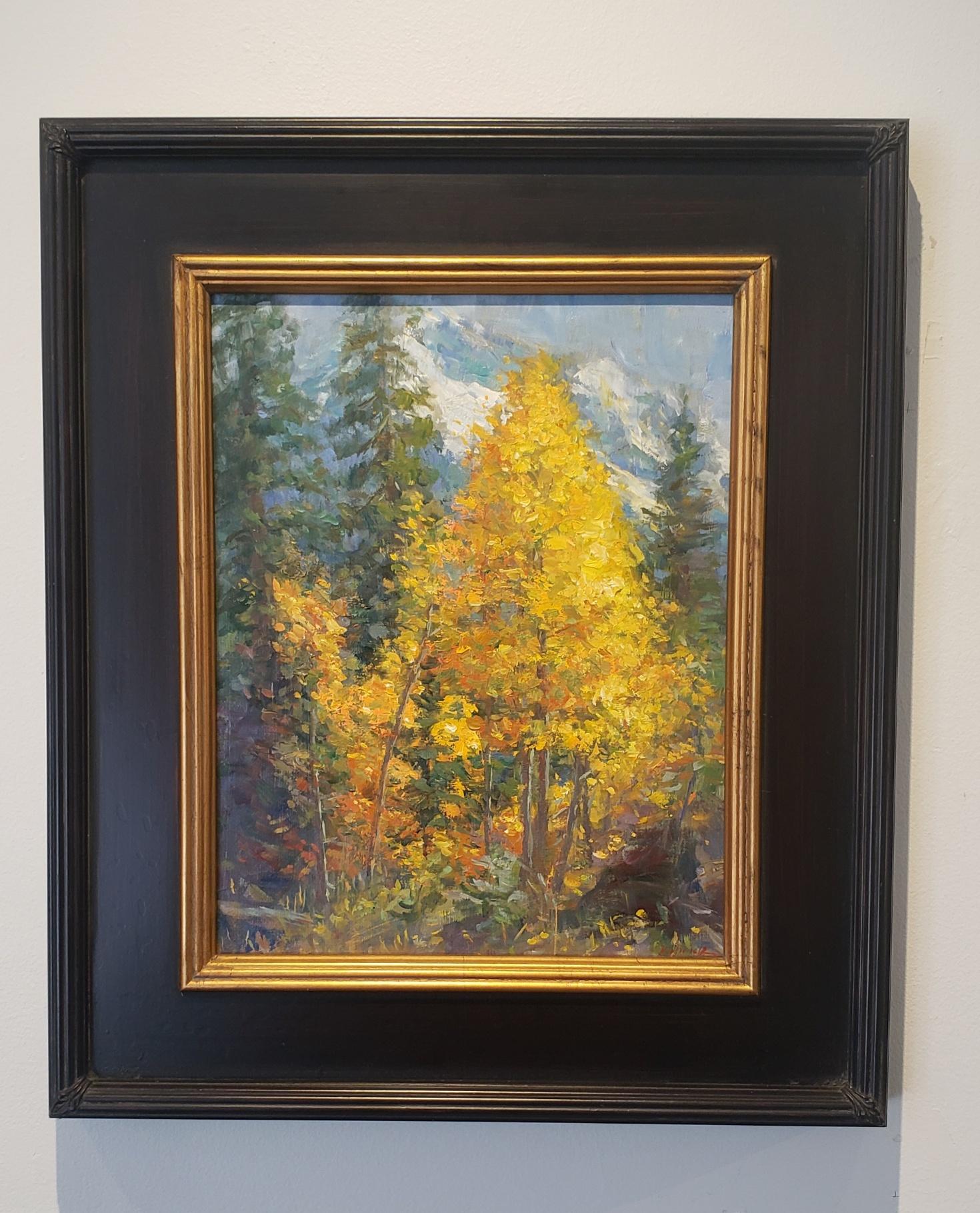 Aspens,   Landscape, oil painting , Texas Artist, Western Art, Colorado - Painting by William Kalwick