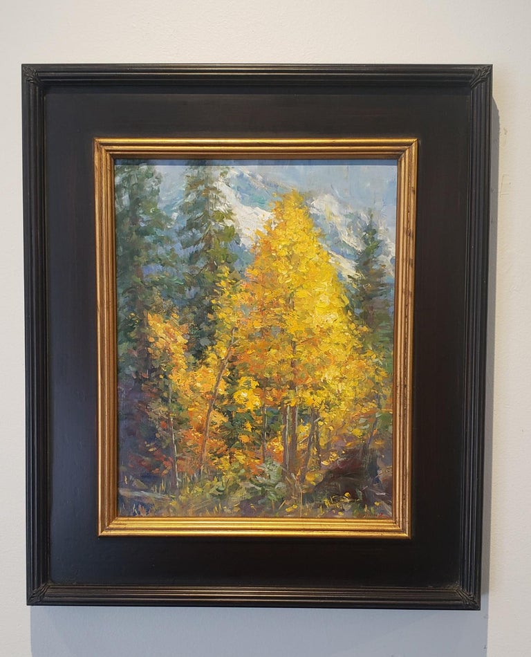 Aspens,   Landscape, oil painting , Texas Artist, Western Art, Colorado  - Painting by William Kalwick