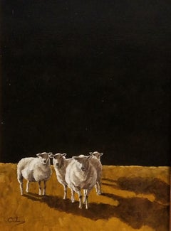 Texas Longhorn and Cattle, Realism, Texas Artist, Realist, Light and Shadow